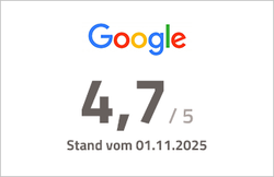 Google Bewertung 4,9 von 5.